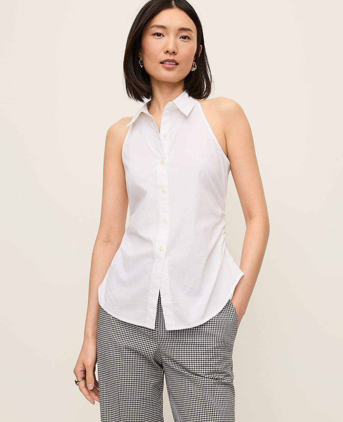 Button Down Halter Shirt