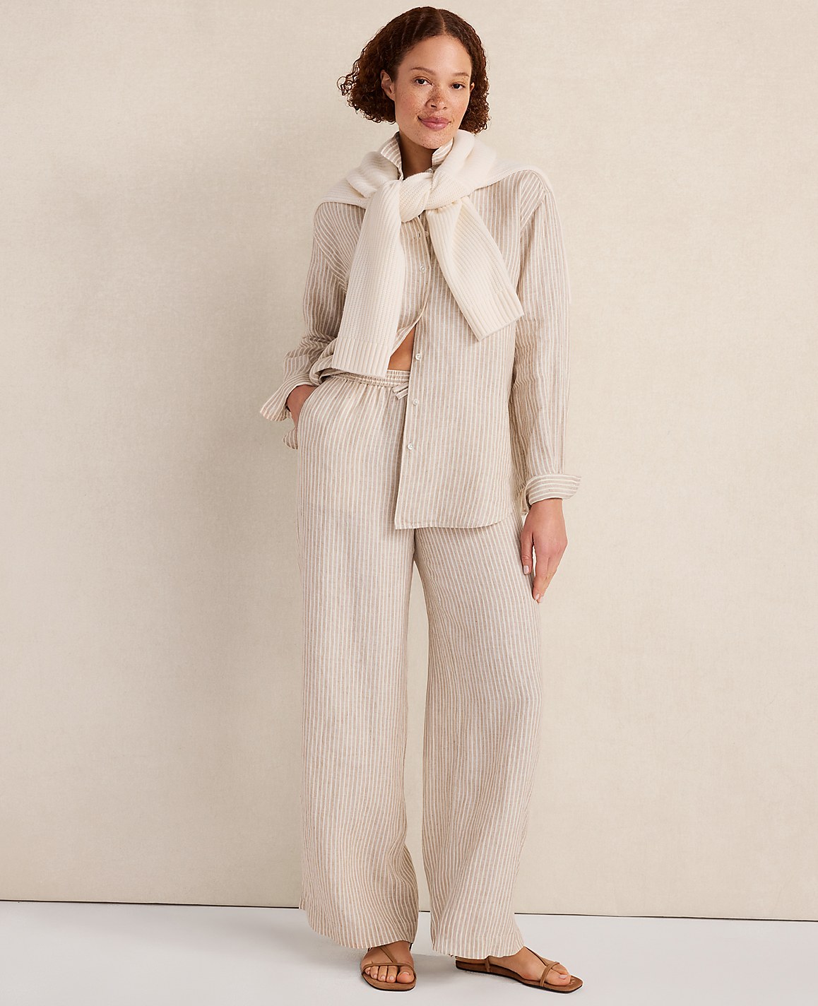 Haven Well Within Everweave Linen Stripe Relaxed Pants