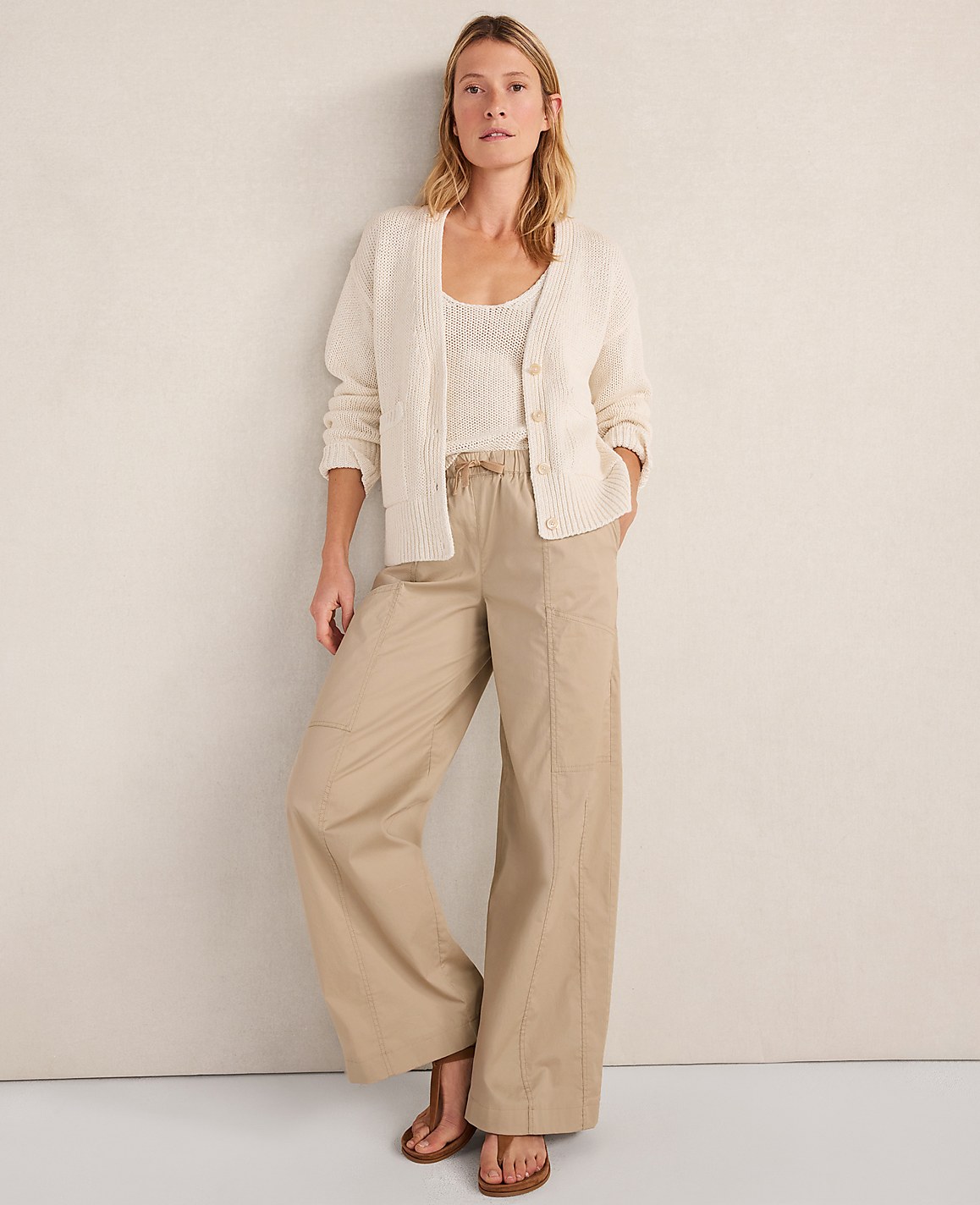 Haven Well Within Cotton Linen Plaited V-Neck Cardigan