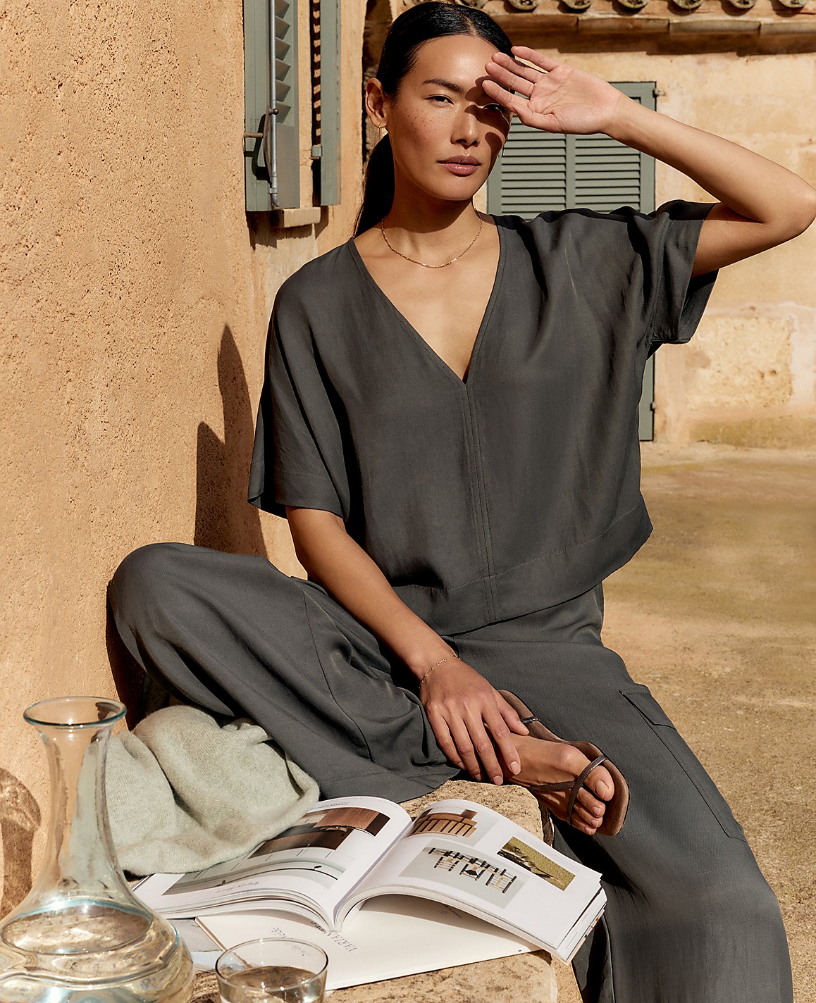 Haven Well Within Viscose Linen V-Neck Top