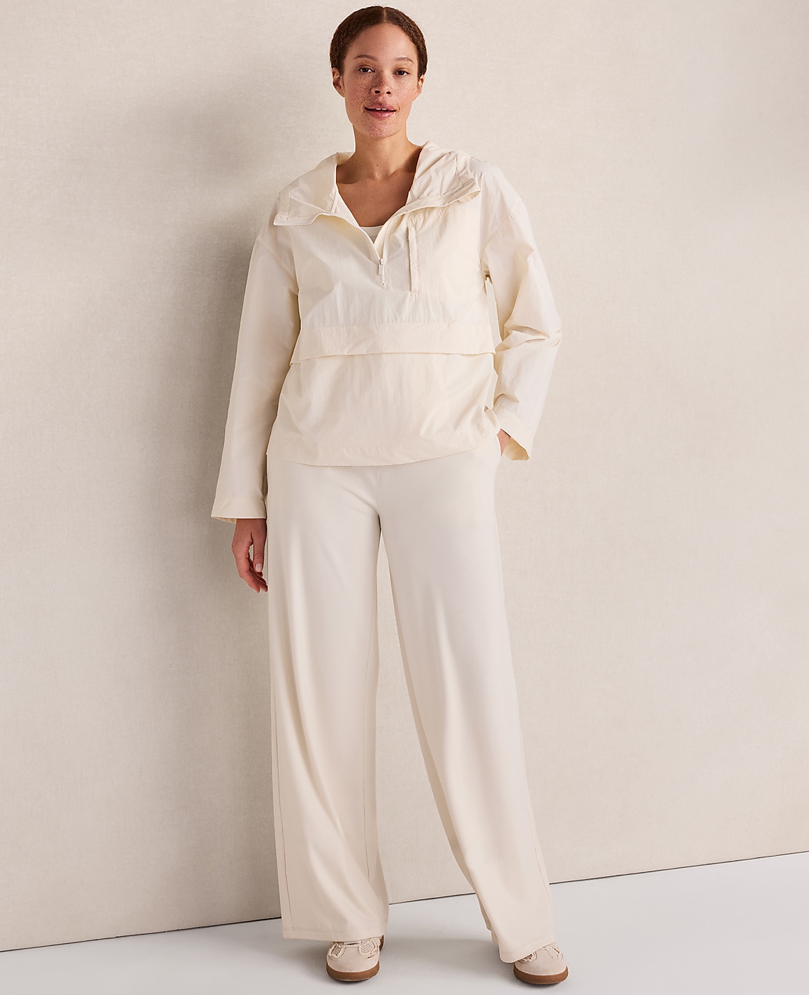 Haven Well Within Crinkle Nylon Half-Zip Hooded Jacket