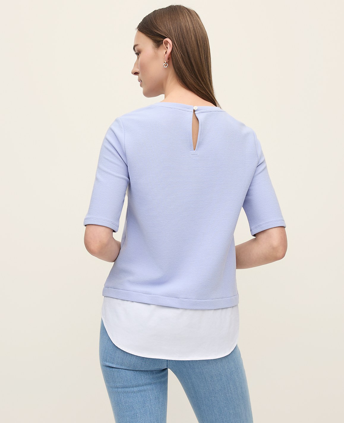 Petite Layered Mixed Media Top