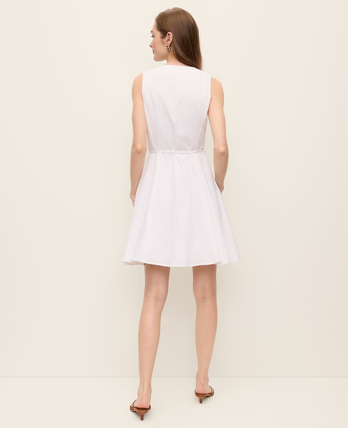 Petite Linen Blend Flare Dress