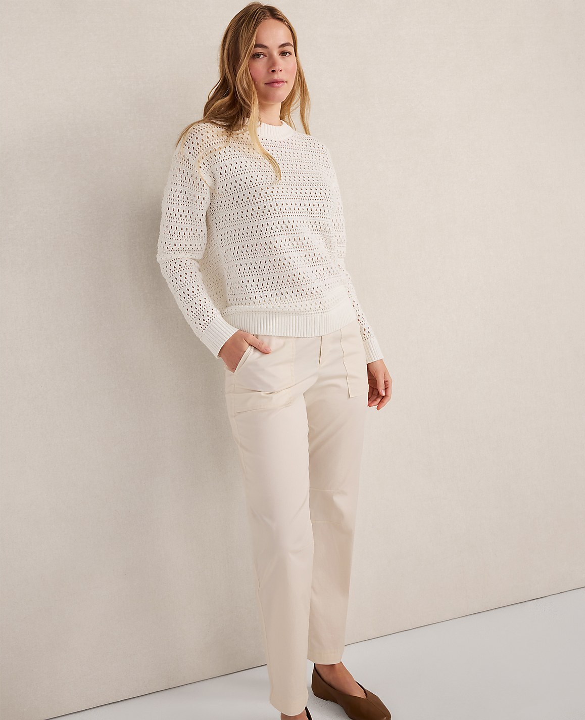 Haven Well Within Cotton Linen Stitched Crewneck
