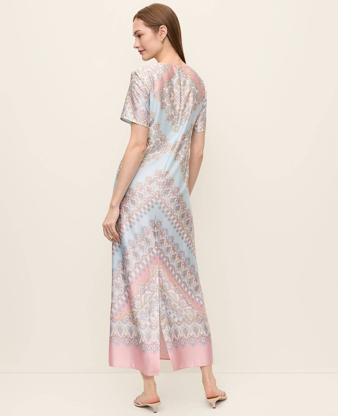 Satin Paisley Maxi Dress