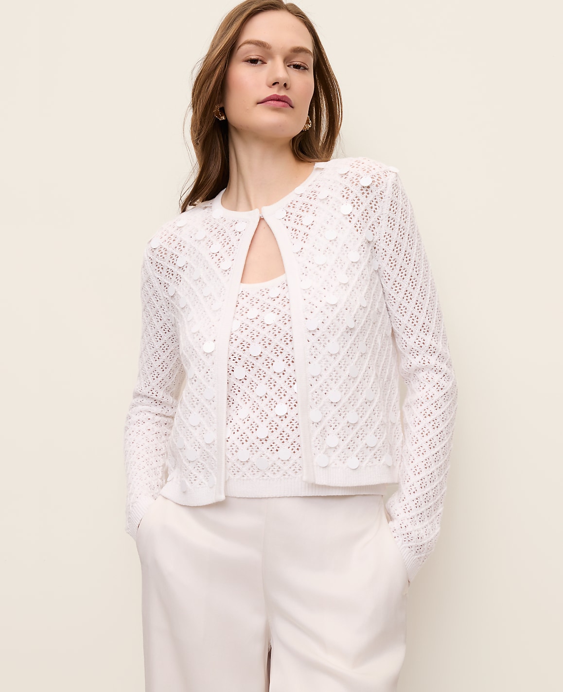 Sequin Open Cardigan
