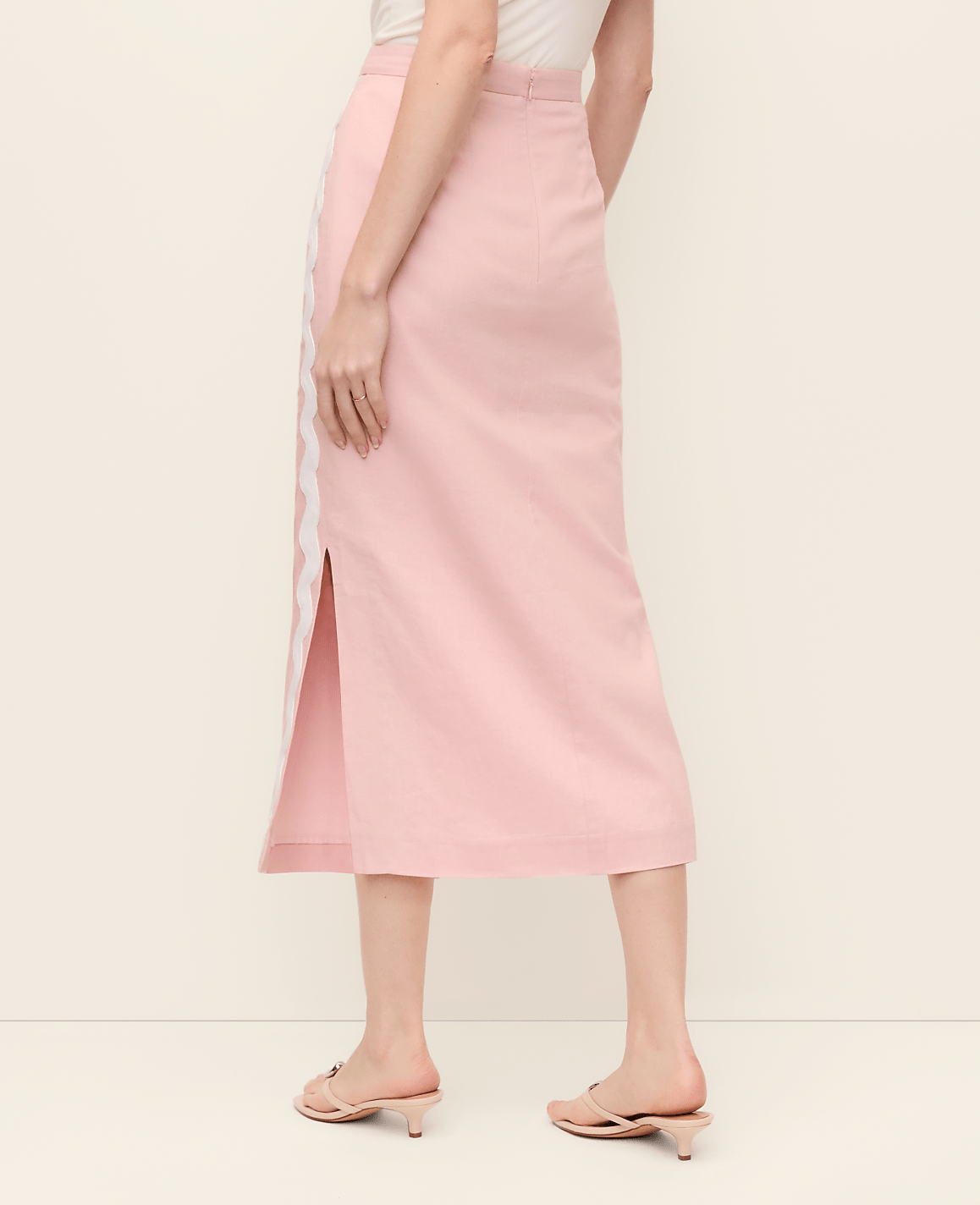 Petite Midi Skirt in Linen Blend