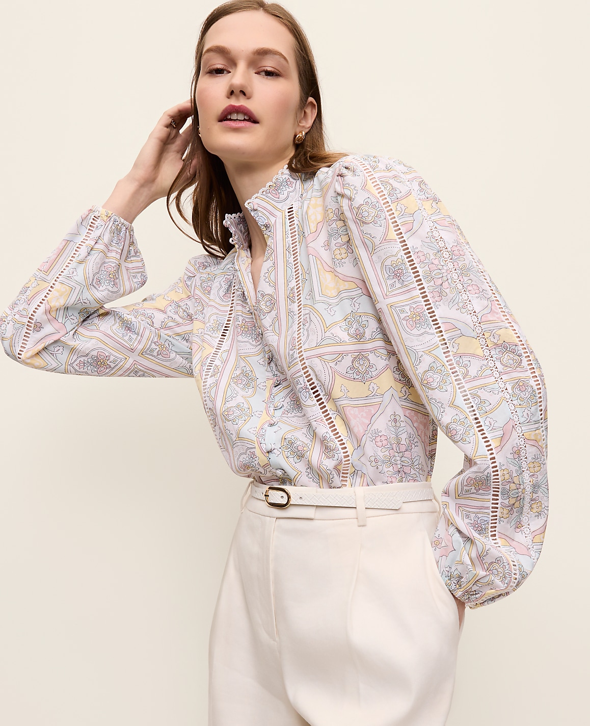 Paisley Embroidered Lace Blouse