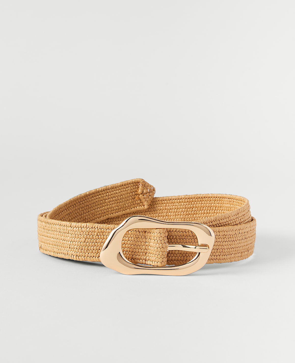 Straw Sculptural Buckle Belt