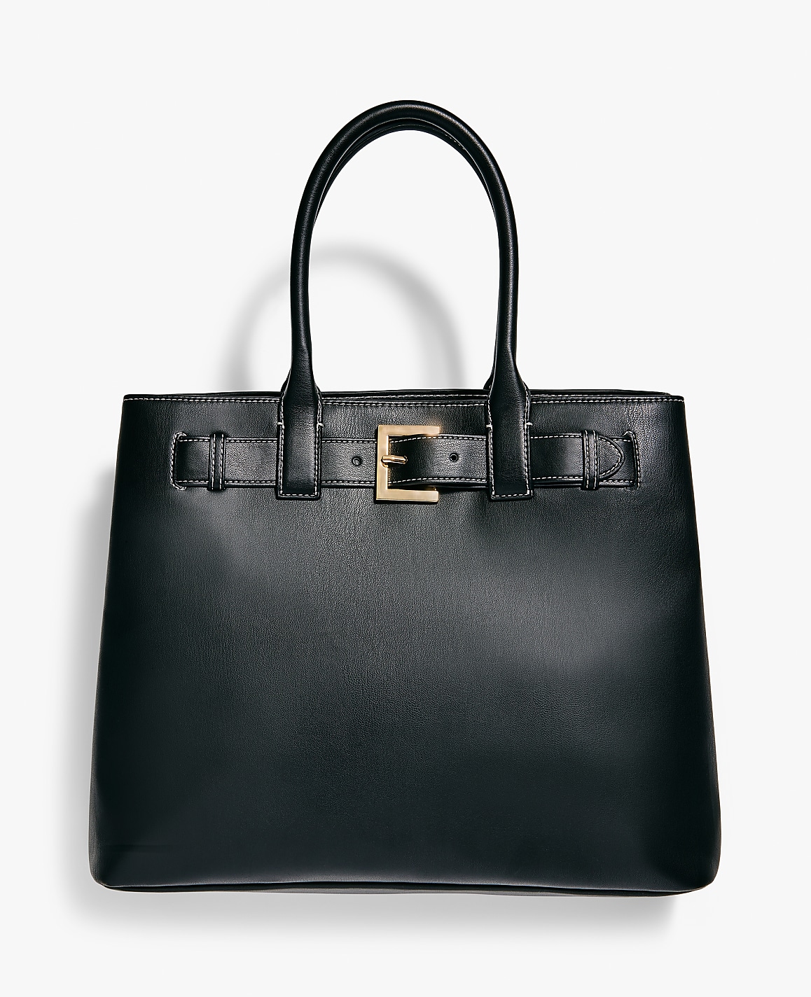 Belted Leather Tote