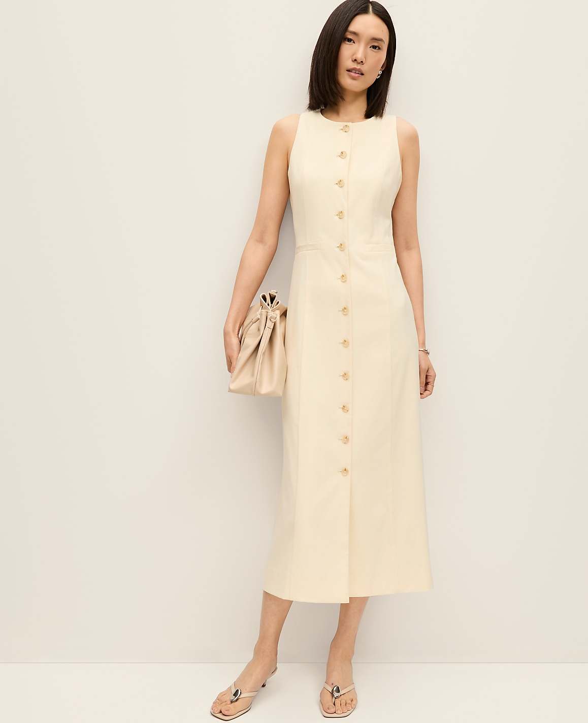 Petite Button Sheath Dress