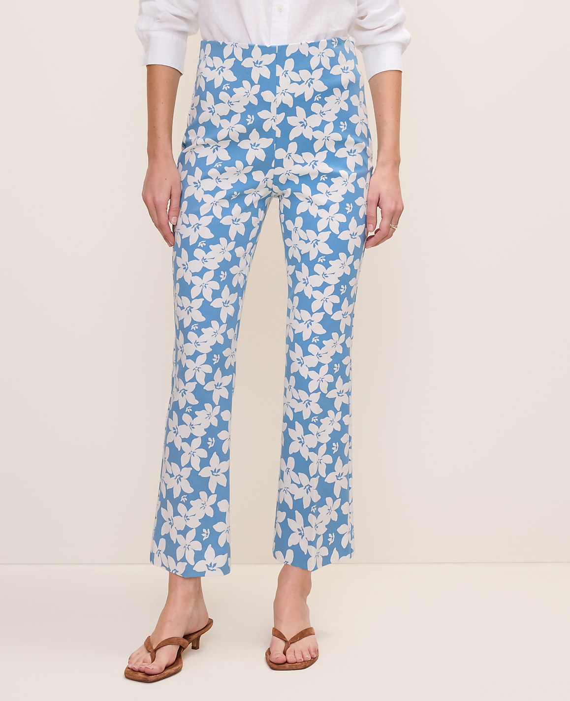 The Flare Ankle Pant in Floral Print
