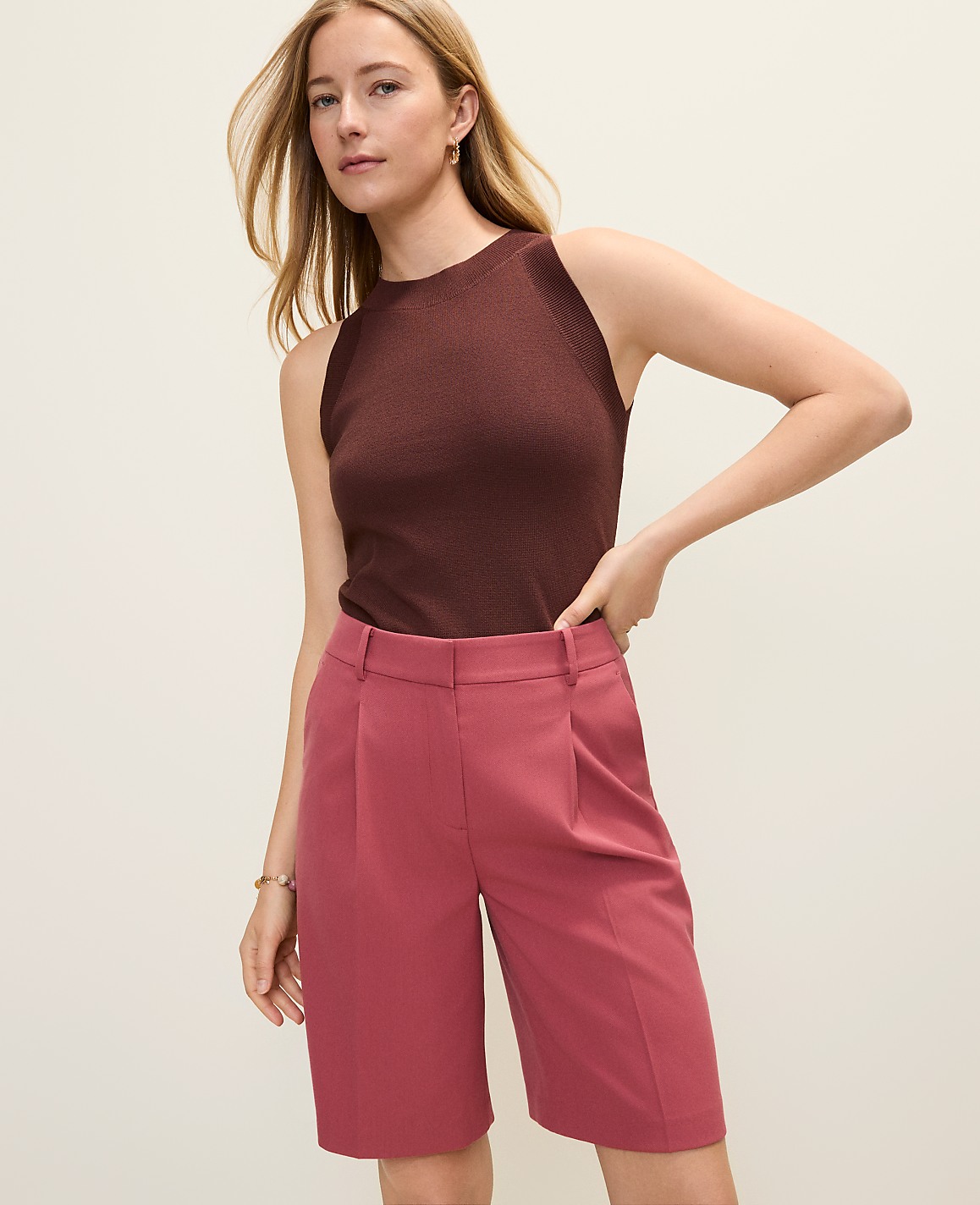 The Petite Pleated Bermuda Short