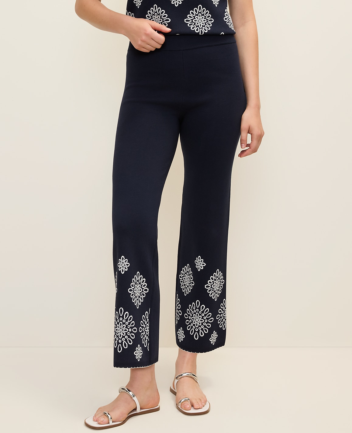 Petite Embroidered Sweater Pant