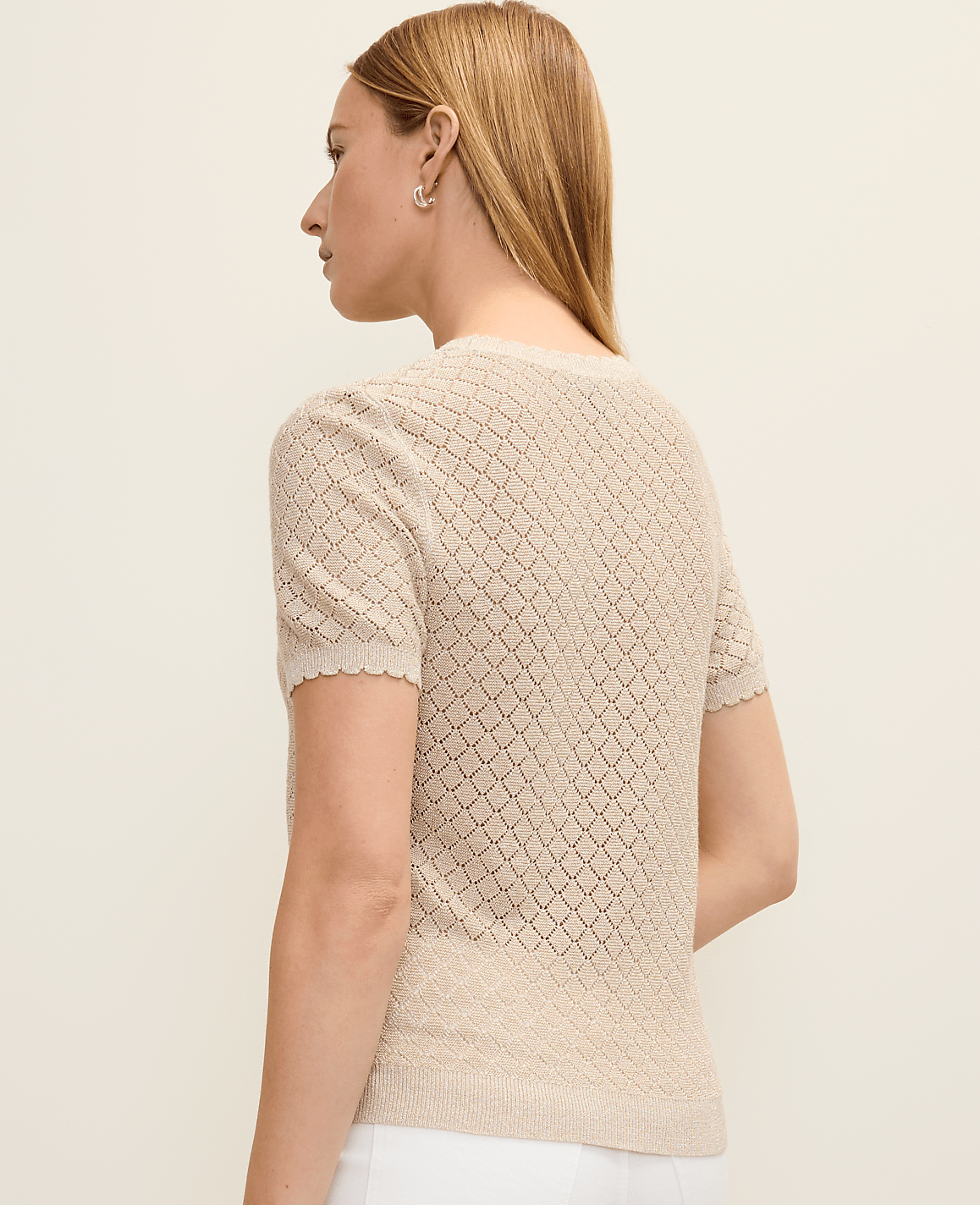 Shimmer Pointelle Modern Sweater Tee
