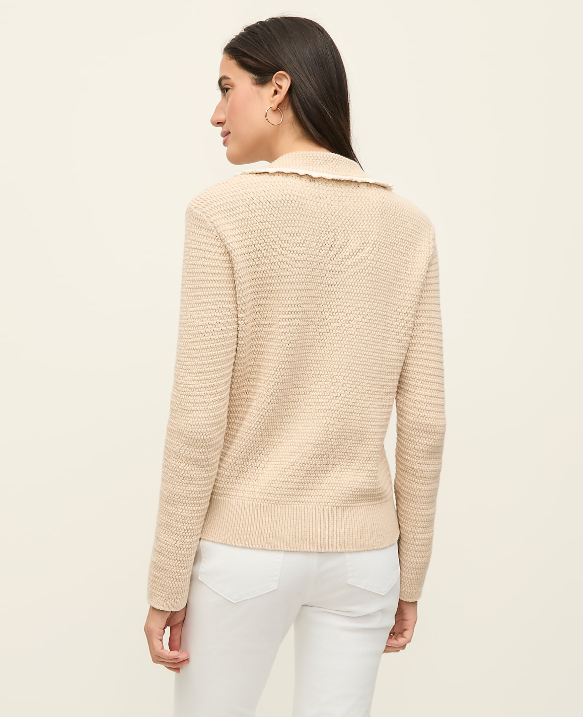Petite Scalloped Trim Sweater