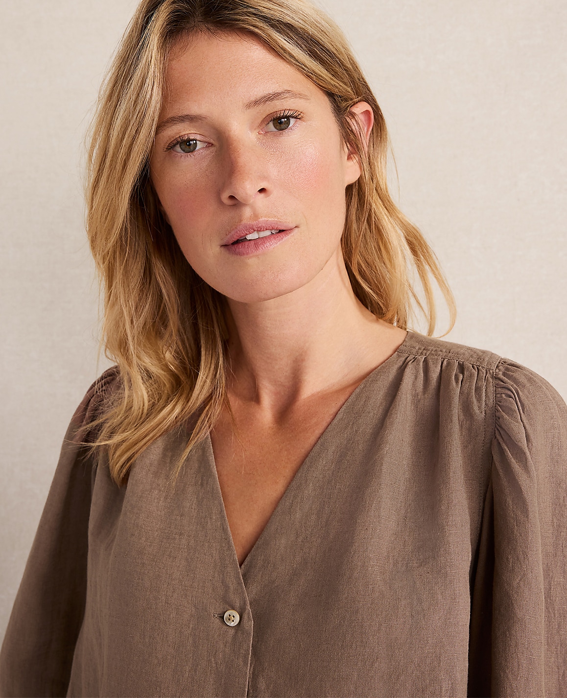 Haven Well Within Linen V-Neck Blouse