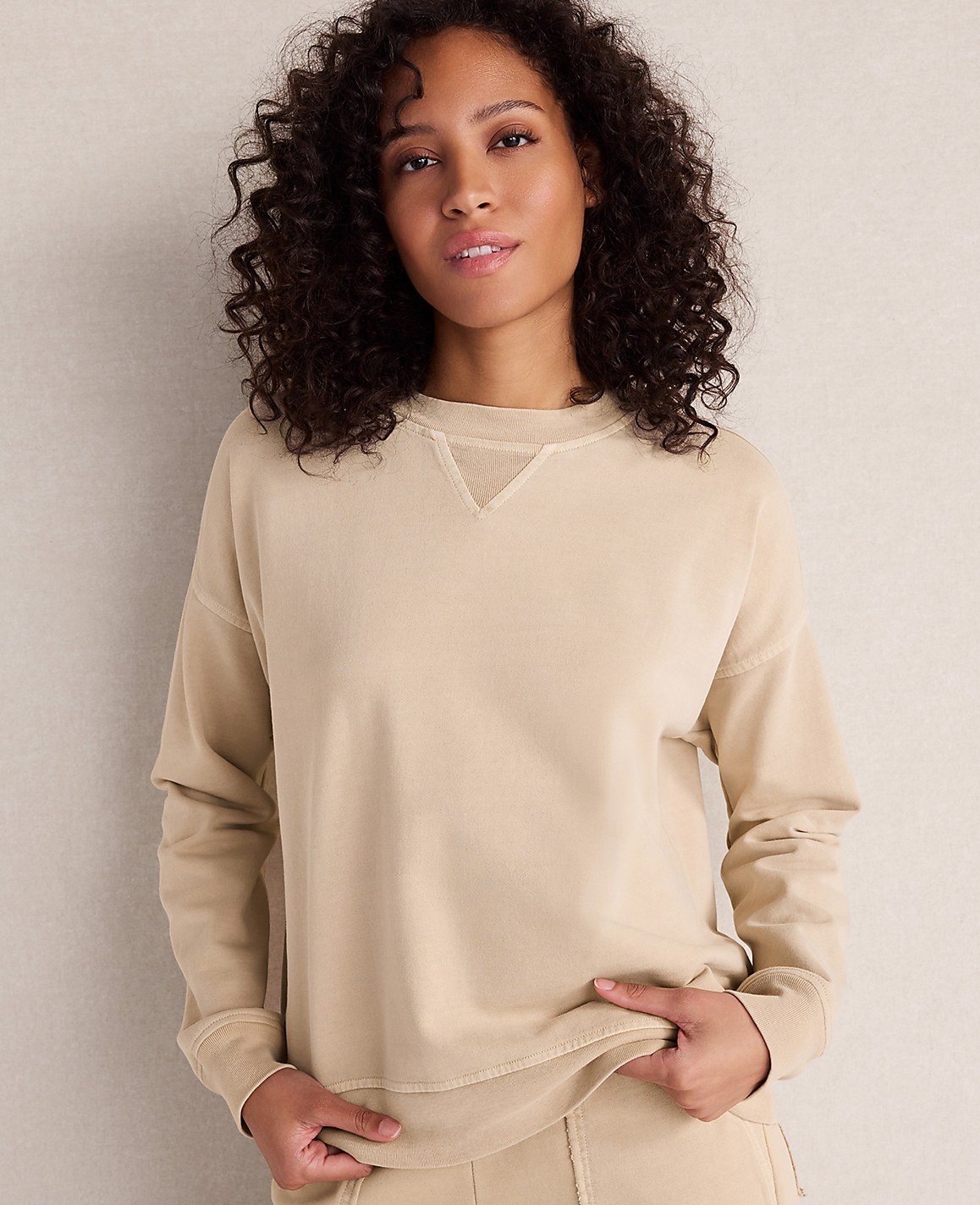 Haven Well Within Garment-Dyed Organic Cotton Terry Crewneck