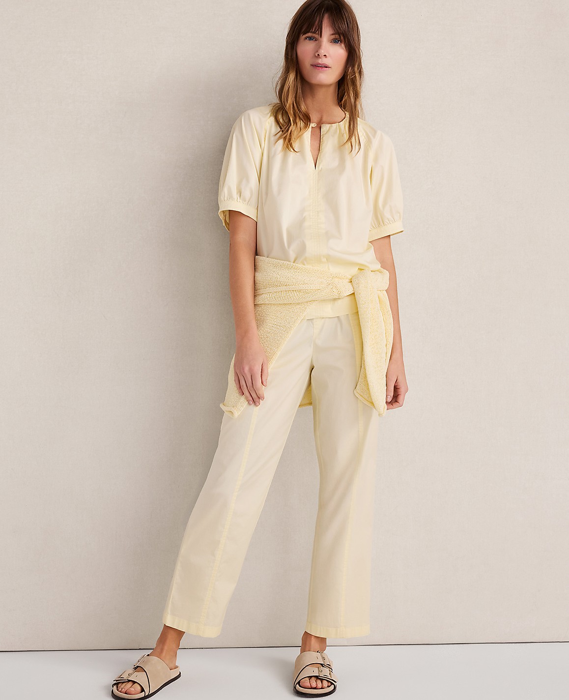 Haven Well Within Organic Cotton Twill Split Neck Top