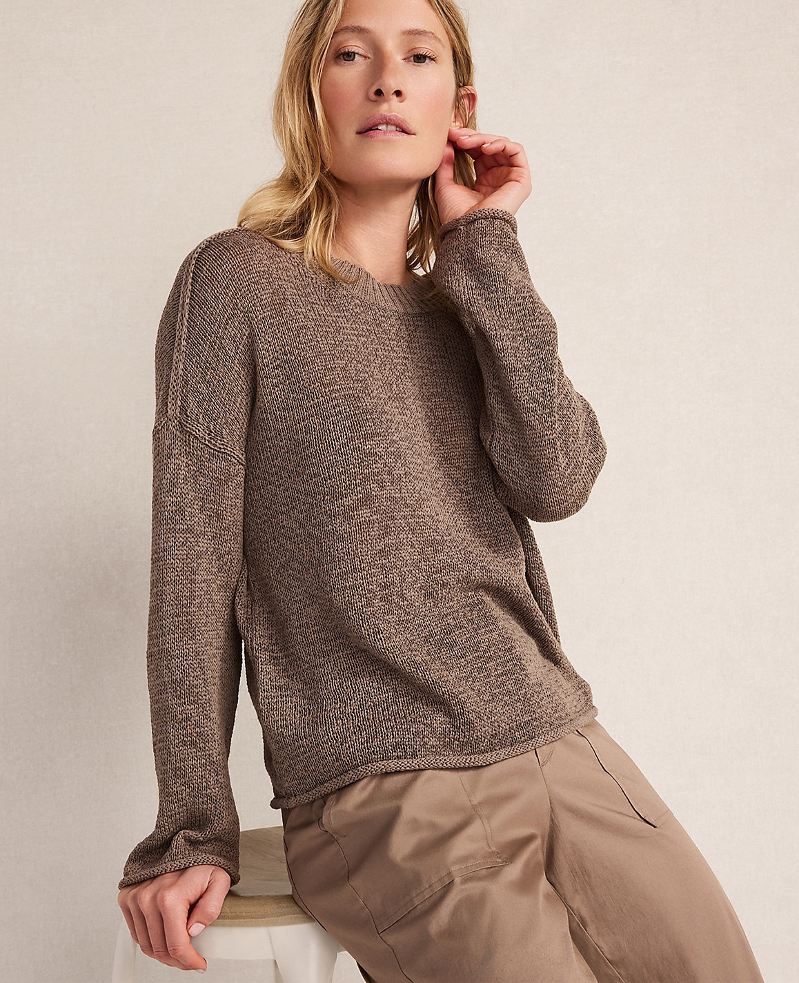 Haven Well Within Linen Tape Yarn Crewneck