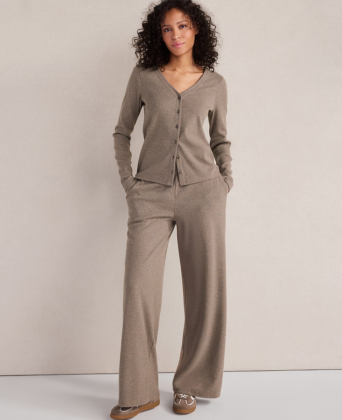 Haven Well Within Organic Cotton Rib Knit Wide Leg Pants