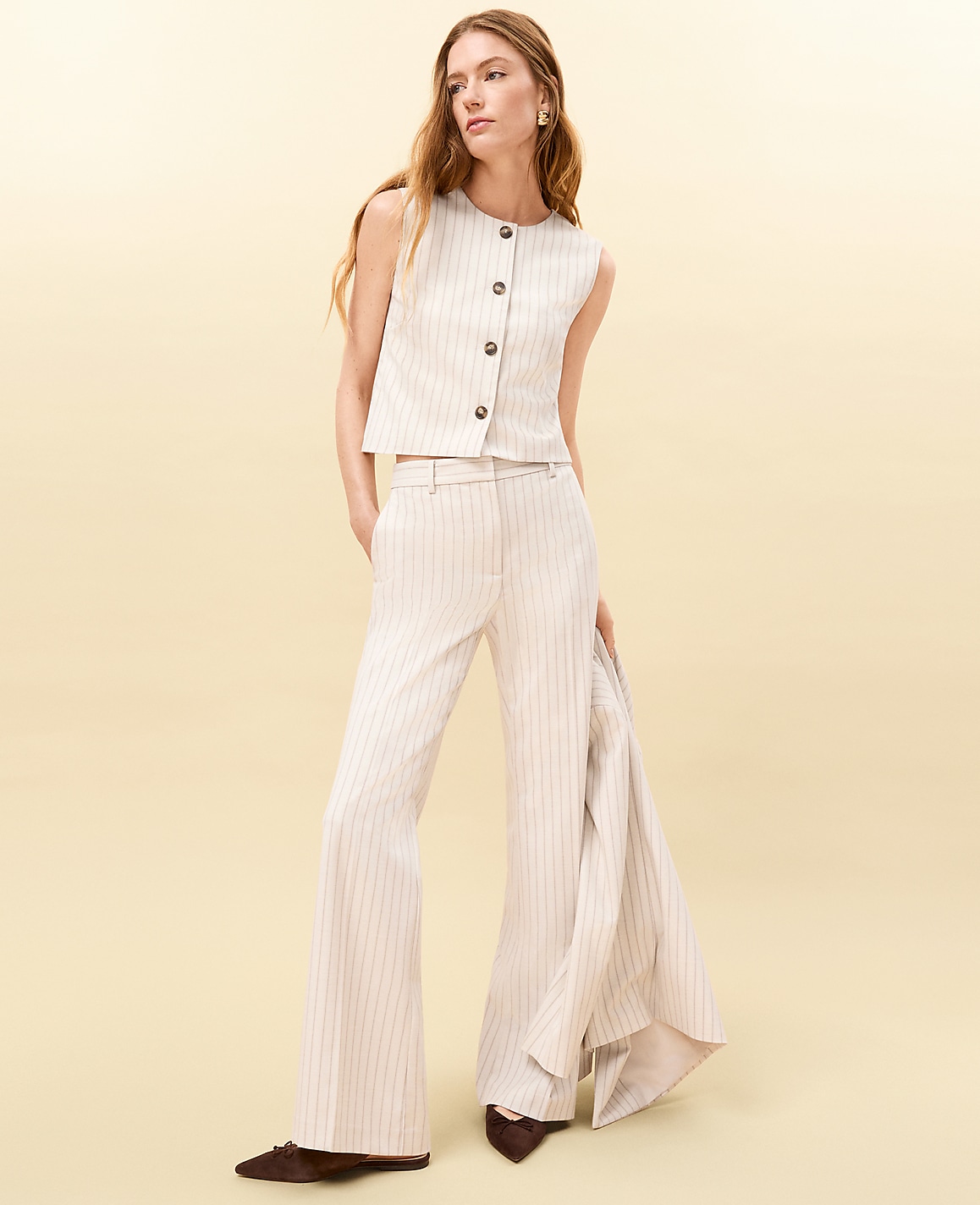 The Flare Trouser in Pinstripe