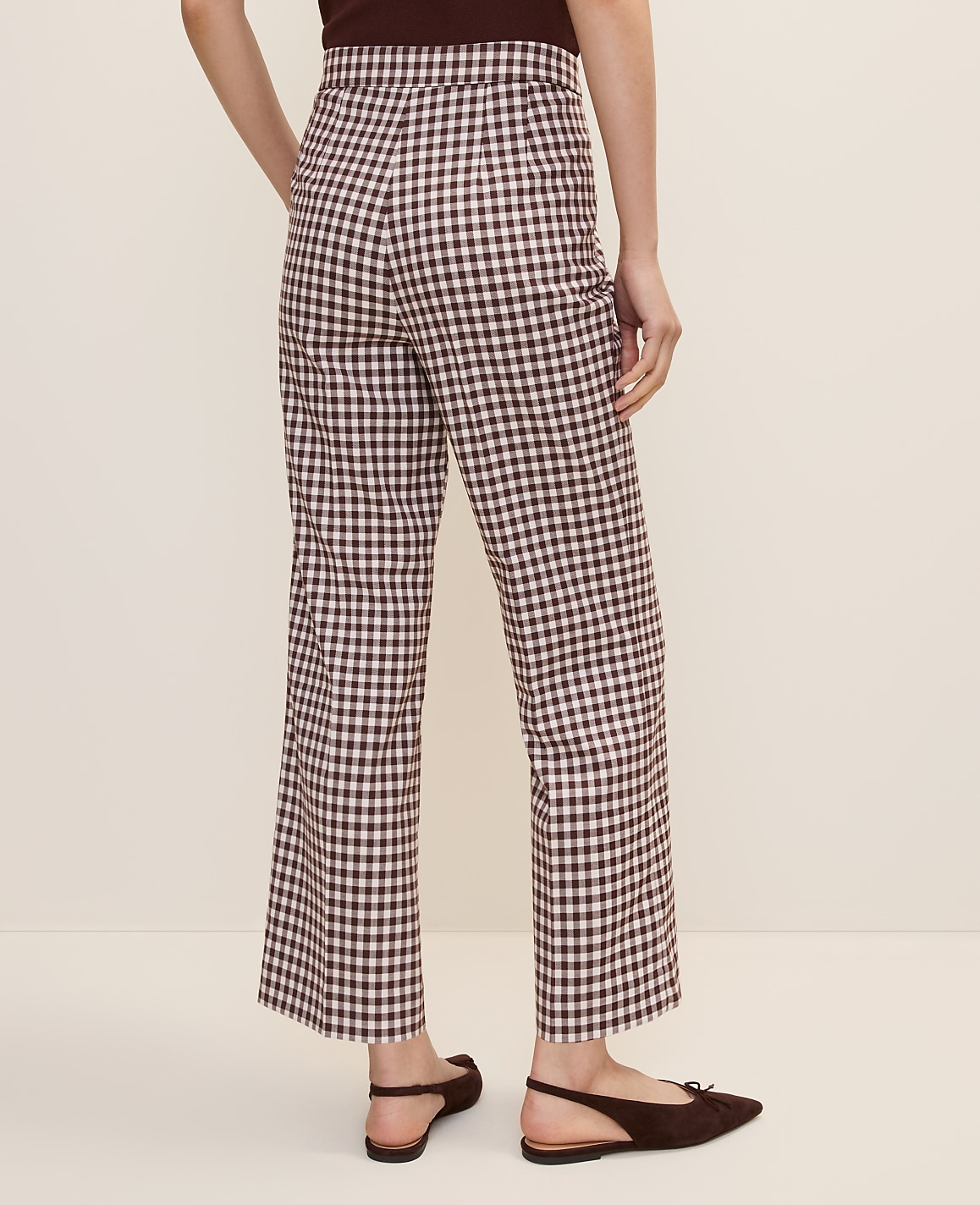 The Tall Side Zip Flare Pant in Gingham