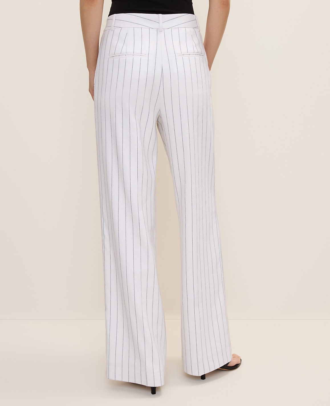 The Pinstripe Wide-Leg Pant in Linen Blend