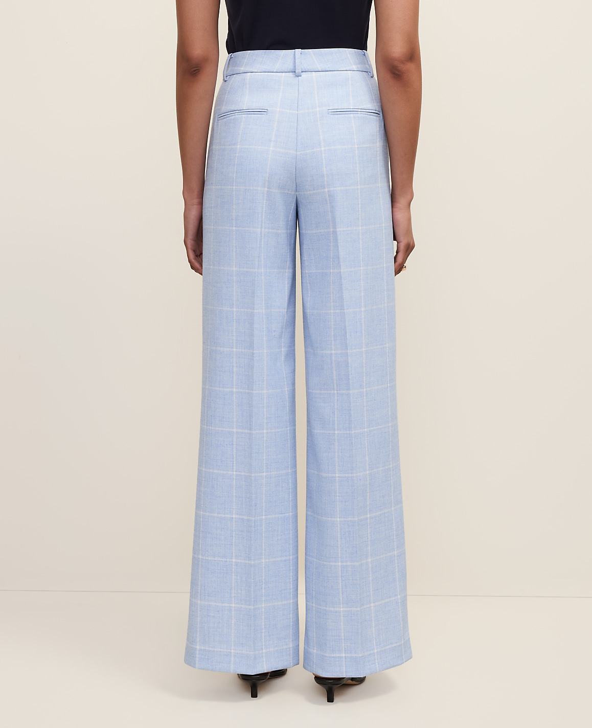 The Petite Wide-Leg Pant in Windowpane