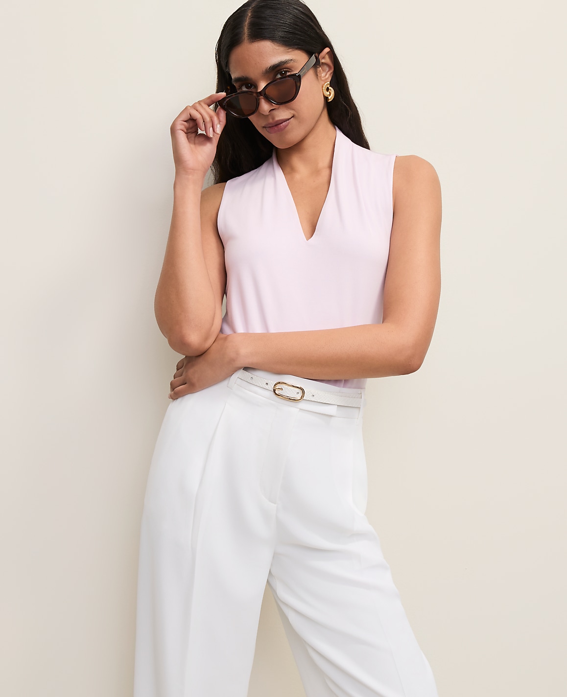 Sleeveless V-Neck Top