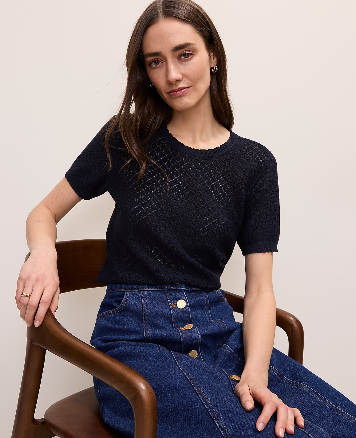 Pointelle Modern Sweater Tee
