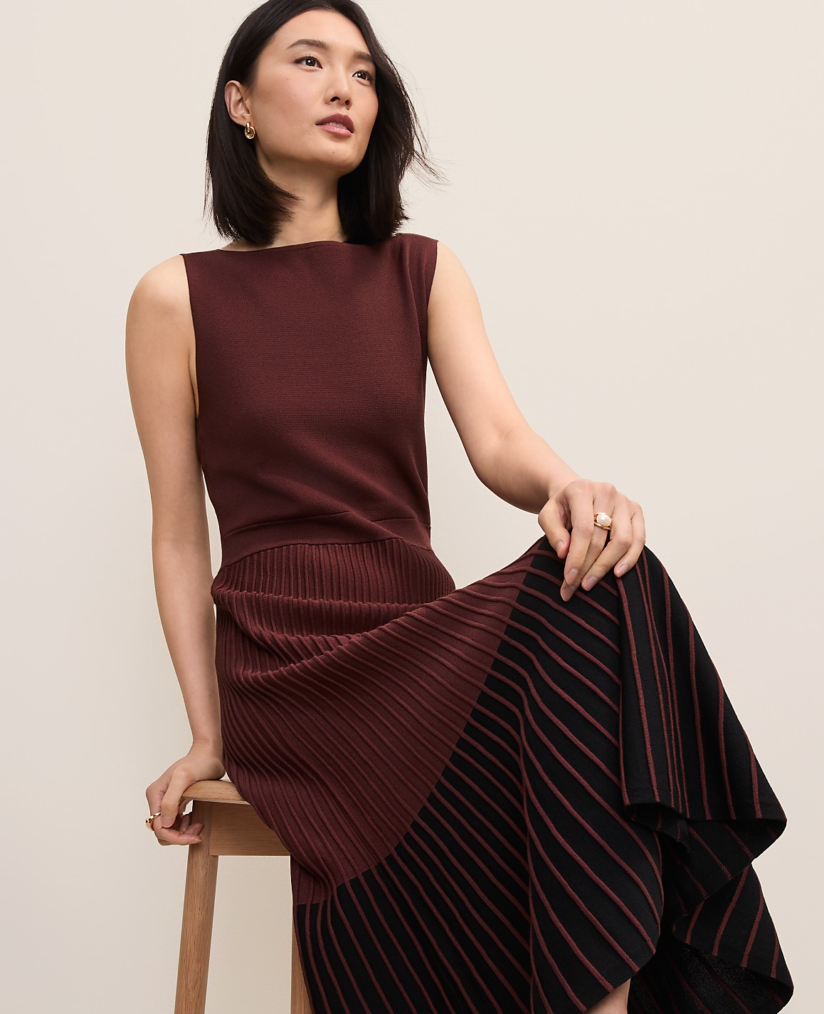 Petite Colorblock Midi Sweater Dress