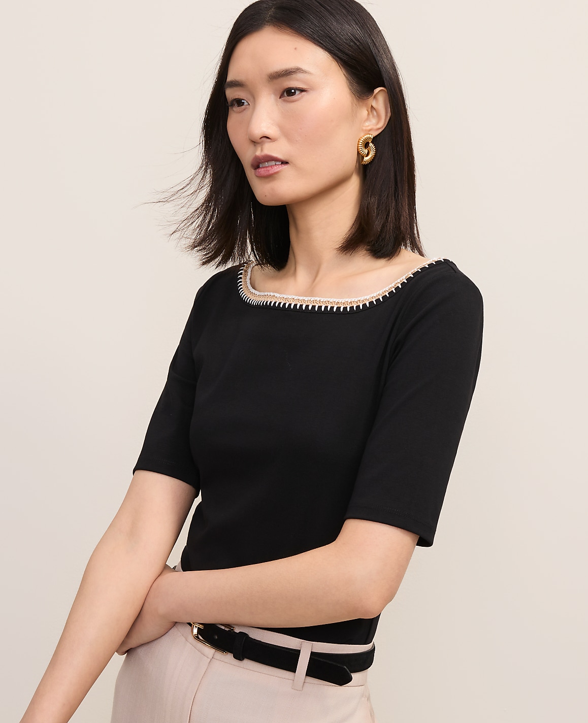 Crochet Trim Tee