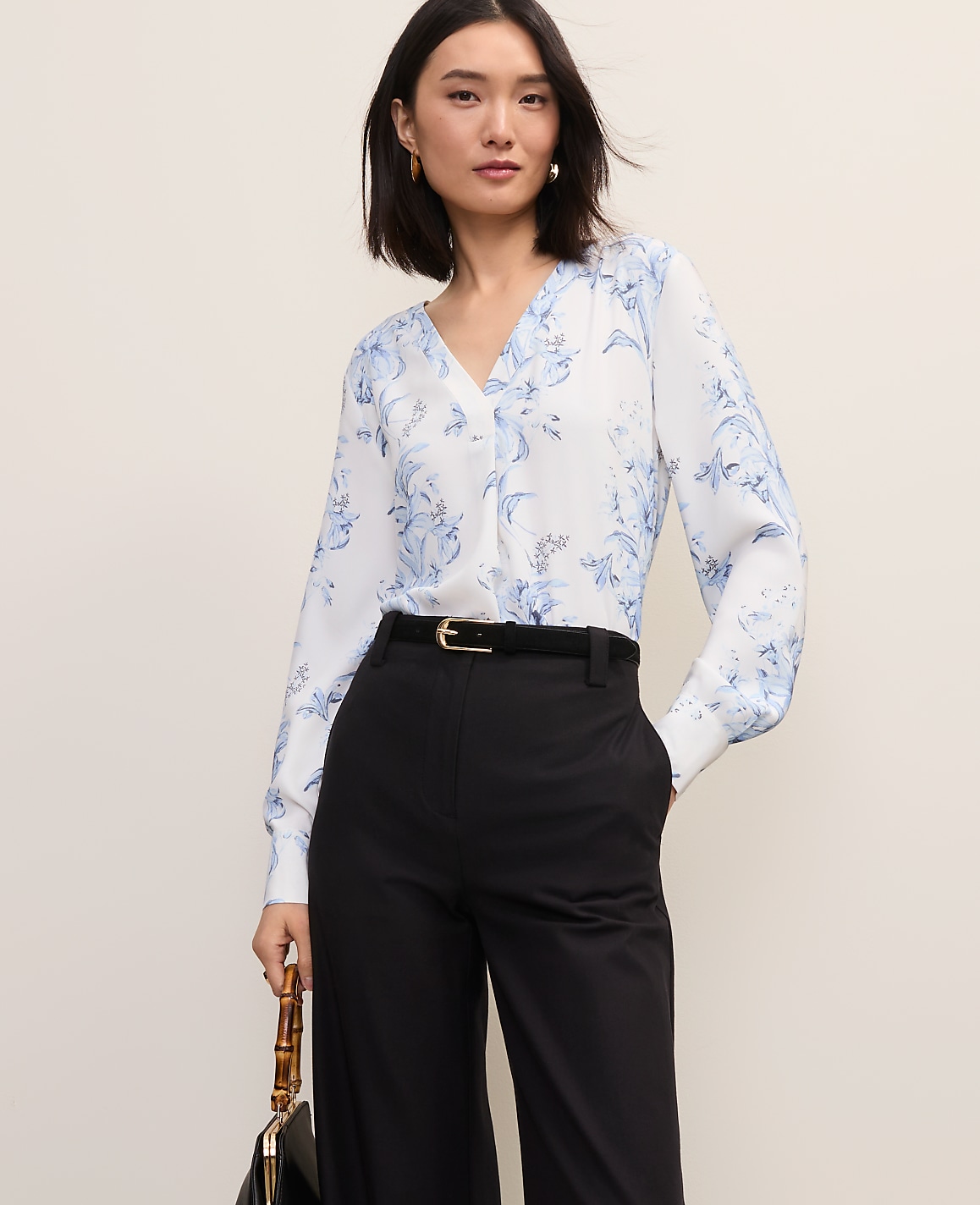 Floral Pleat Front Top