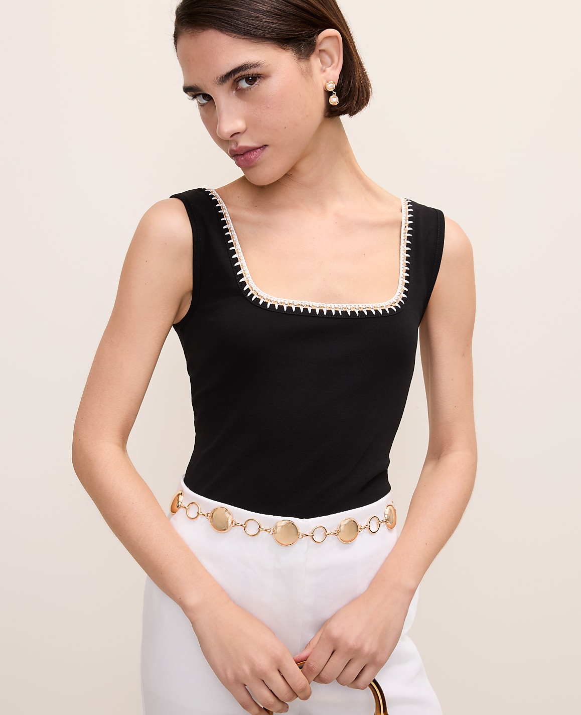 Crochet Trim Tank Top