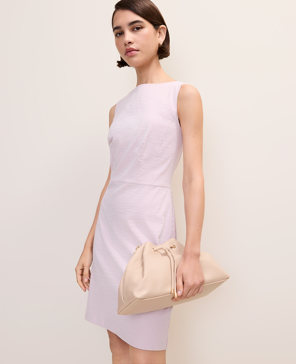 The Boatneck Dress in Seersucker