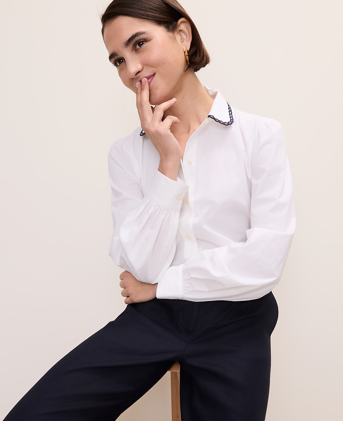 Scalloped Trim Shirt