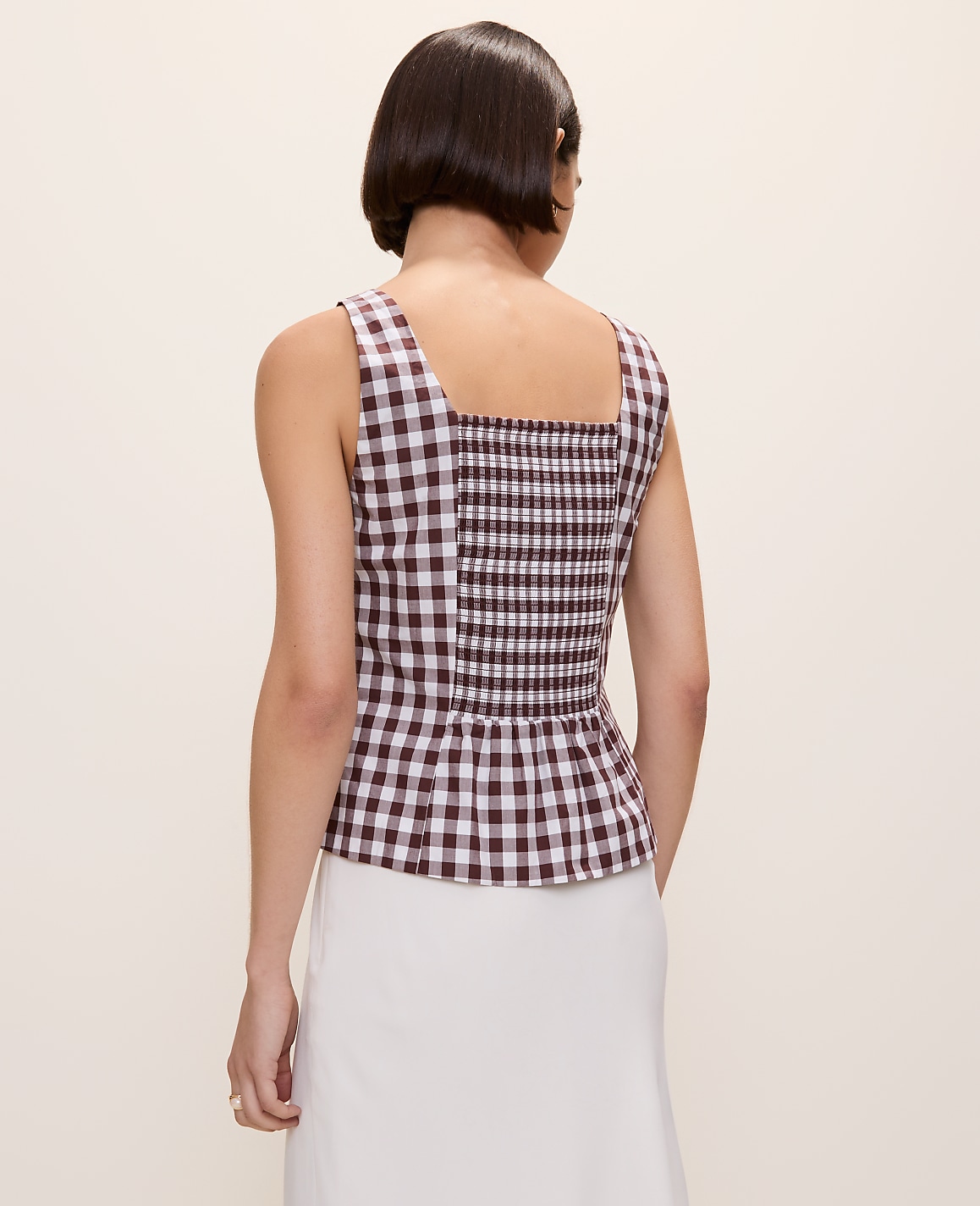 Peplum Tank Top in Gingham