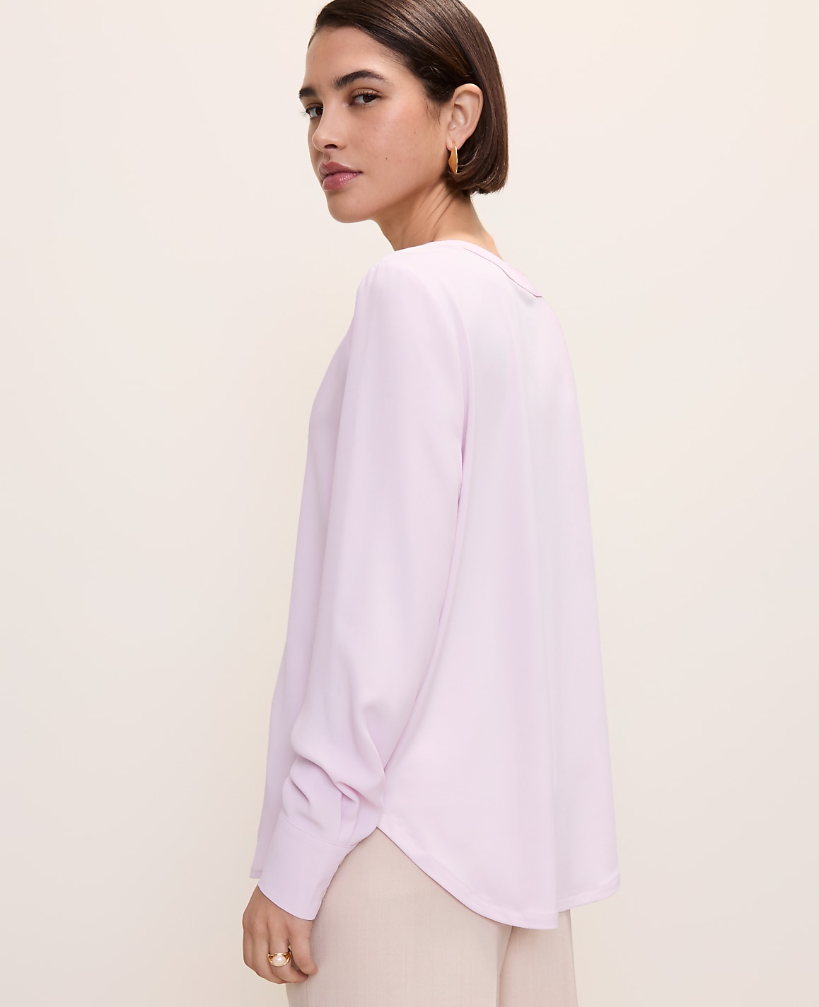 Mixed Media Pleat Front Top