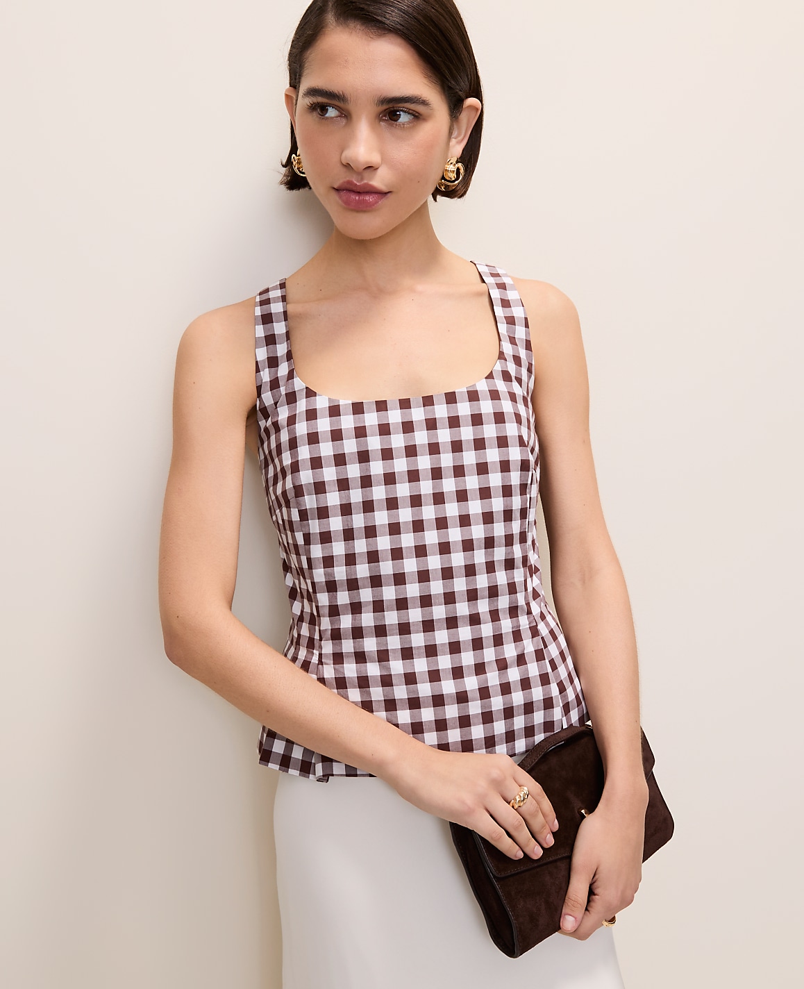 Peplum Tank Top in Gingham
