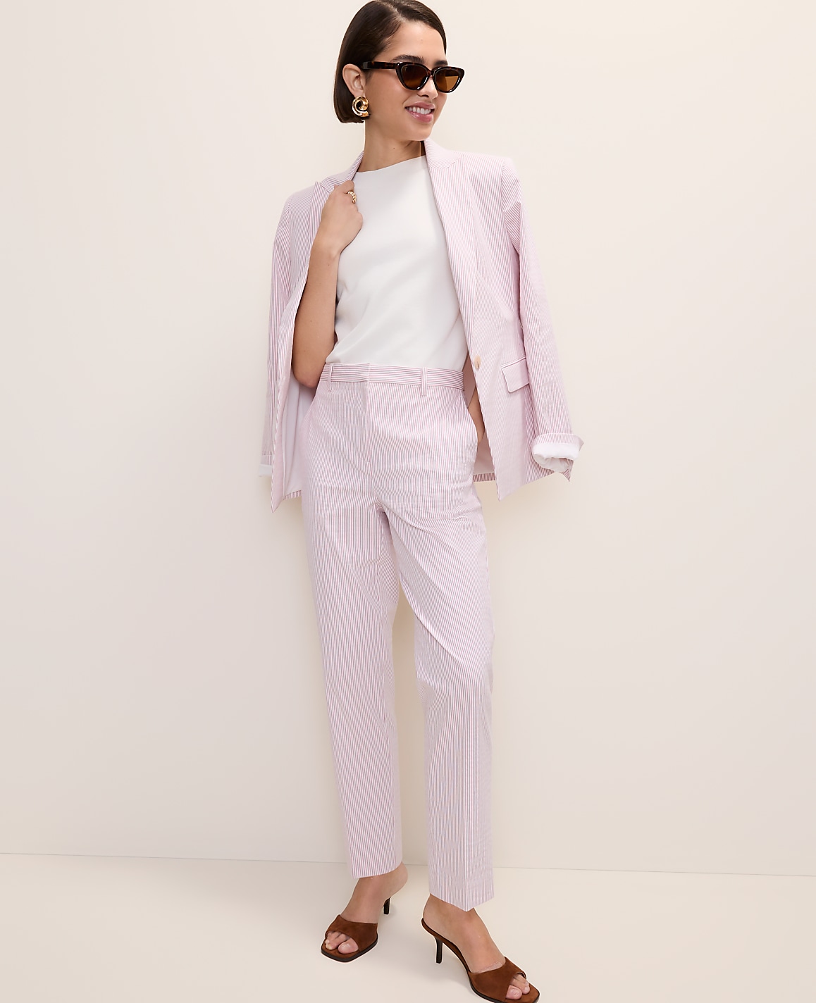 The Petite Ankle Pant in Seersucker