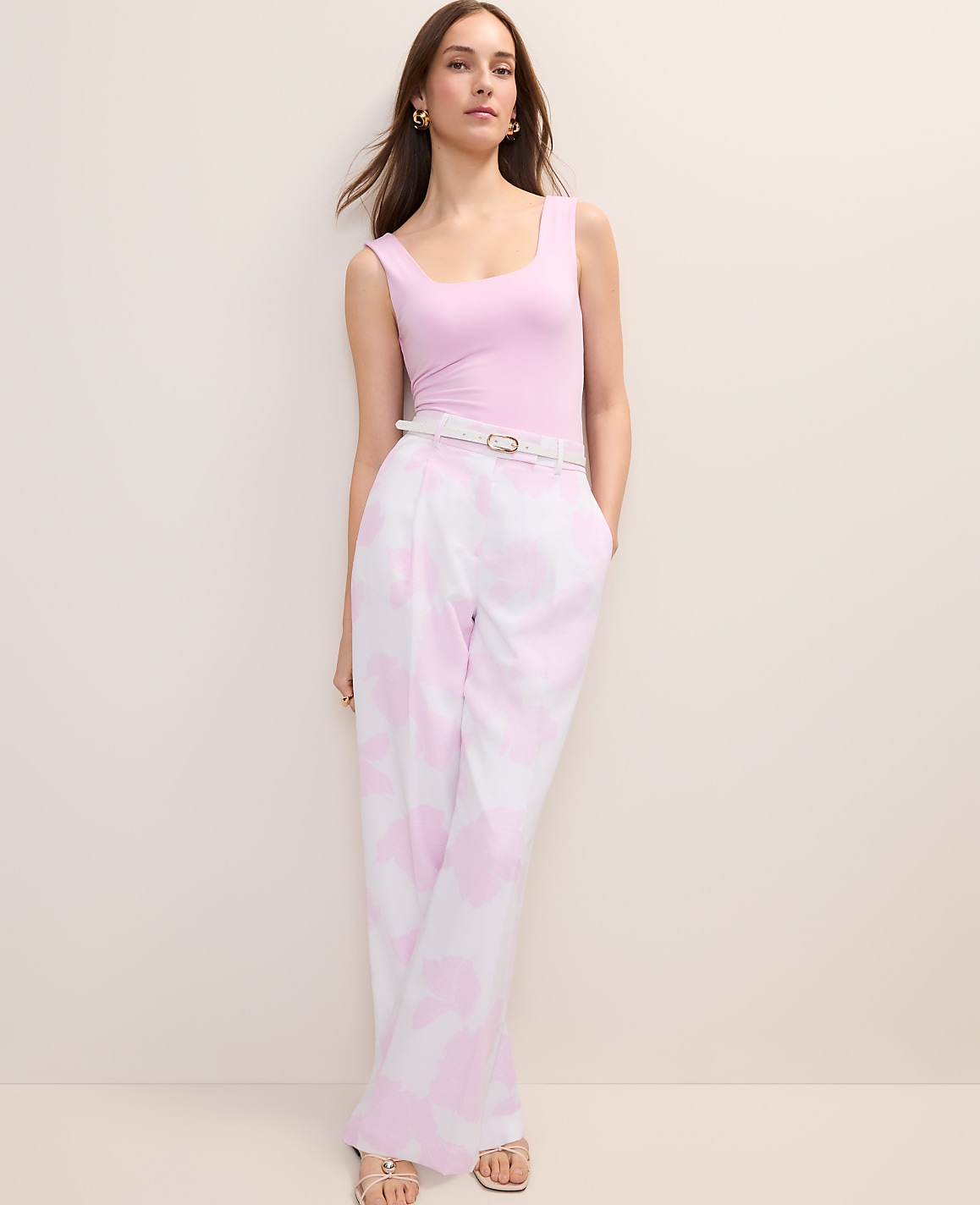 The Petite Pleated Floral Pant