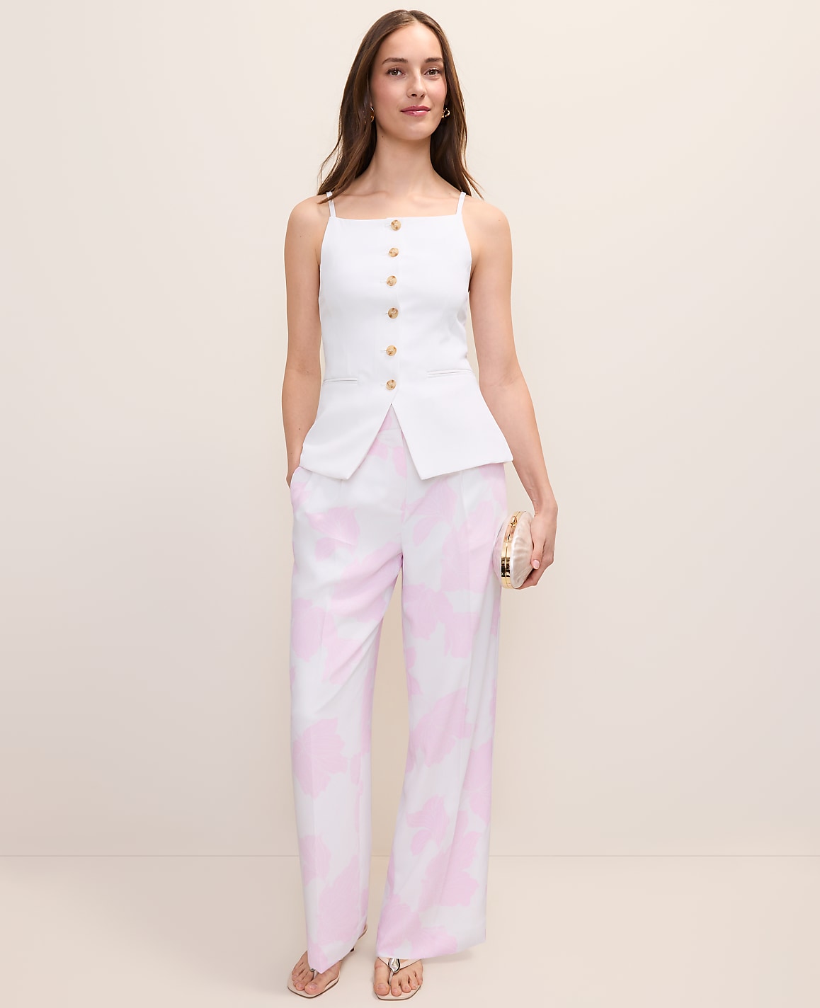 The Petite Pleated Floral Pant