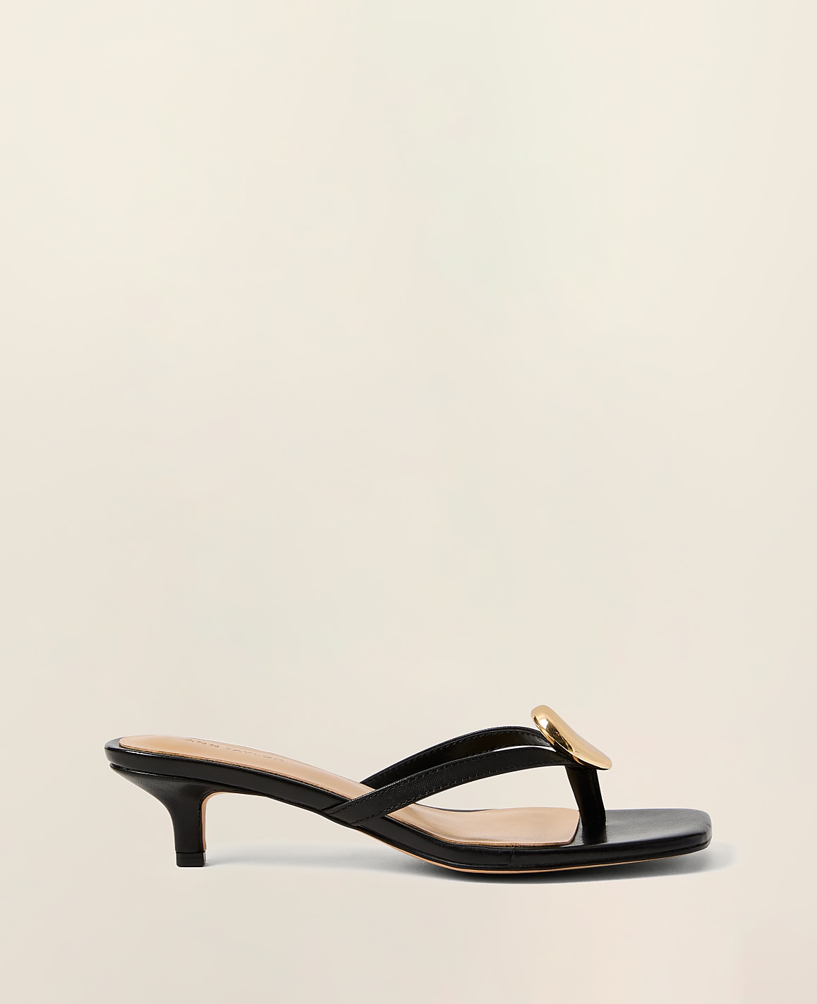 Leather Kitten Heel Sandal