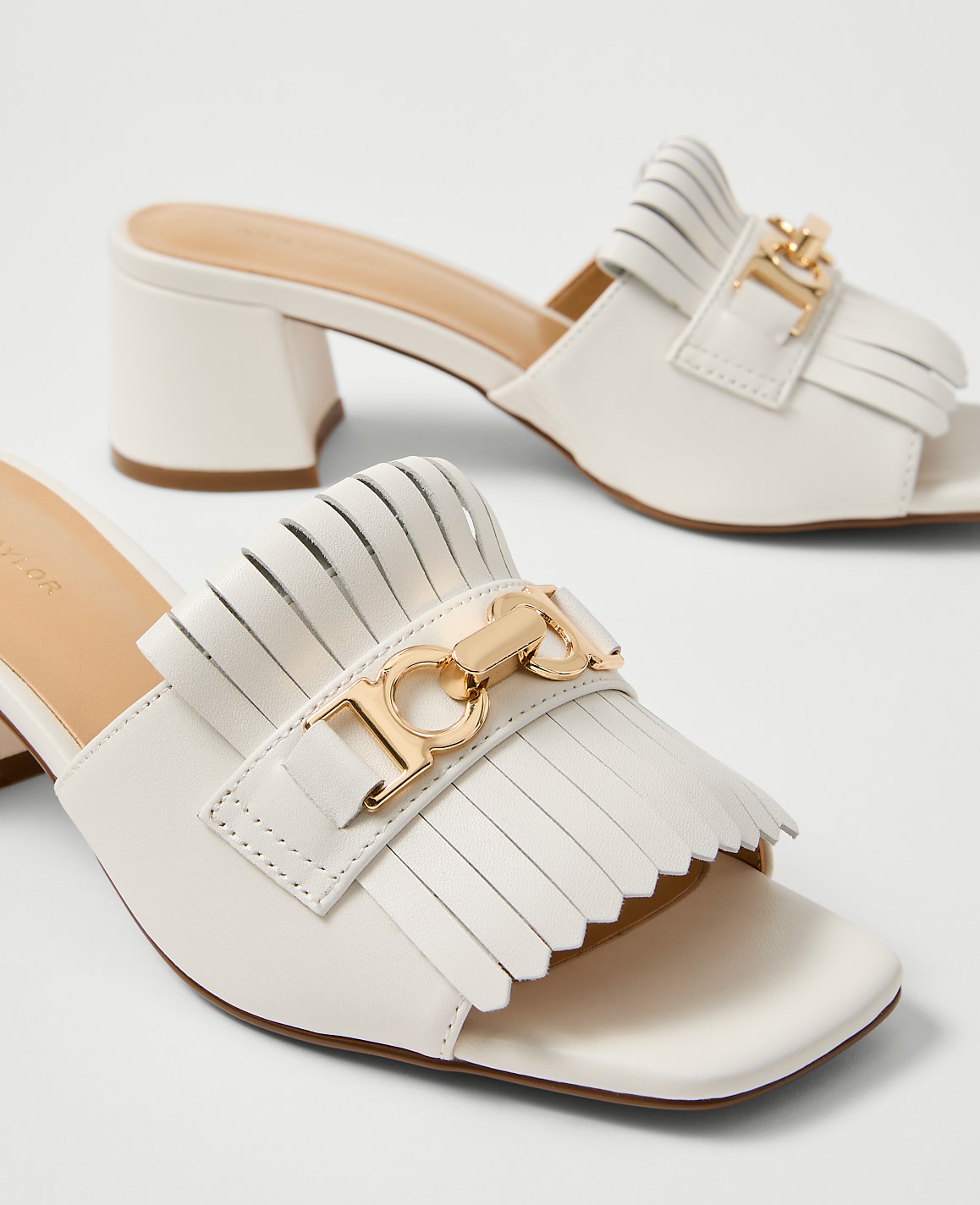 Leather Kiltie Block Heel Sandal
