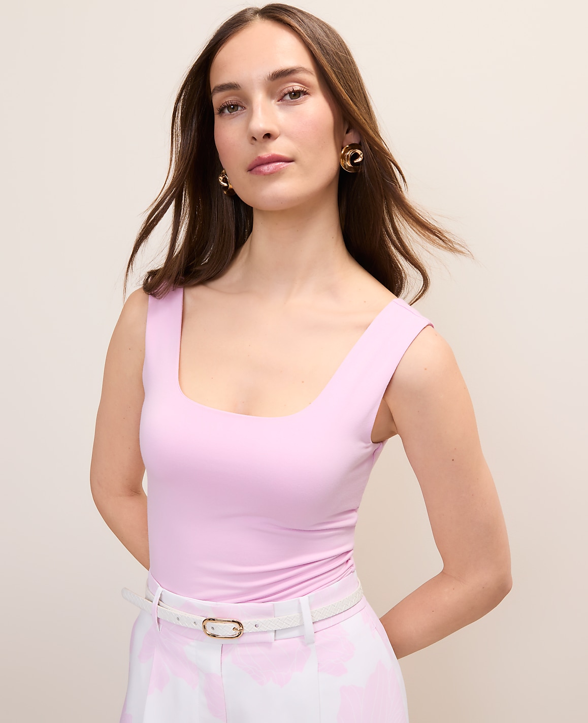 Petite Square Neck Tank Top