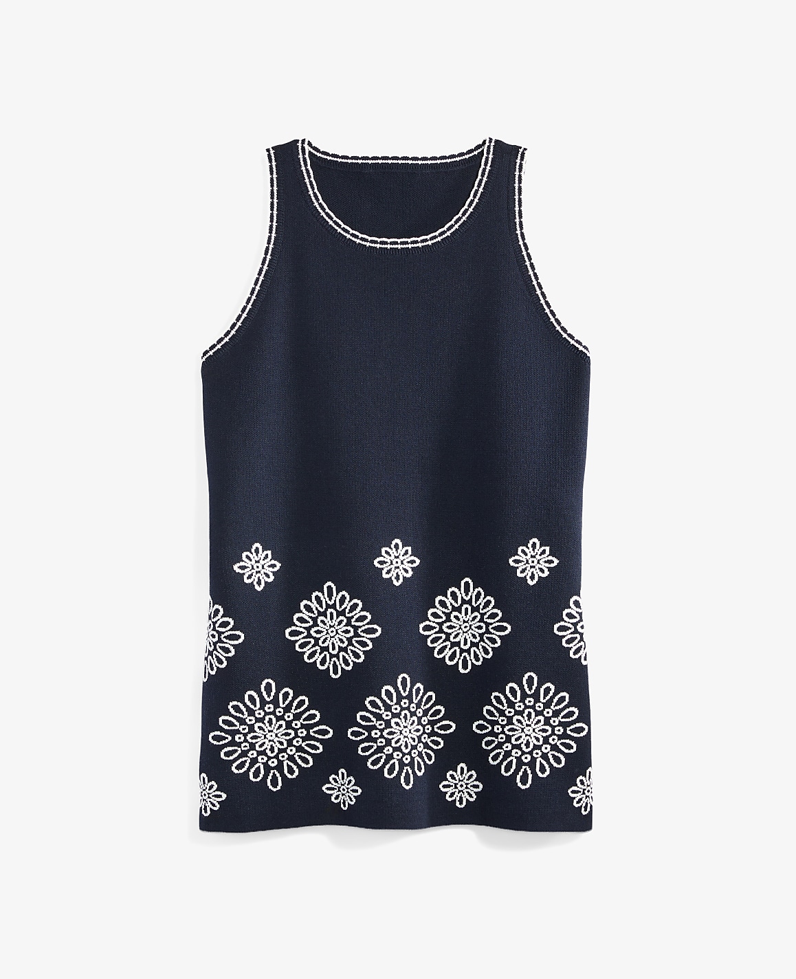 Petite Floral Embroidered Sweater Shell