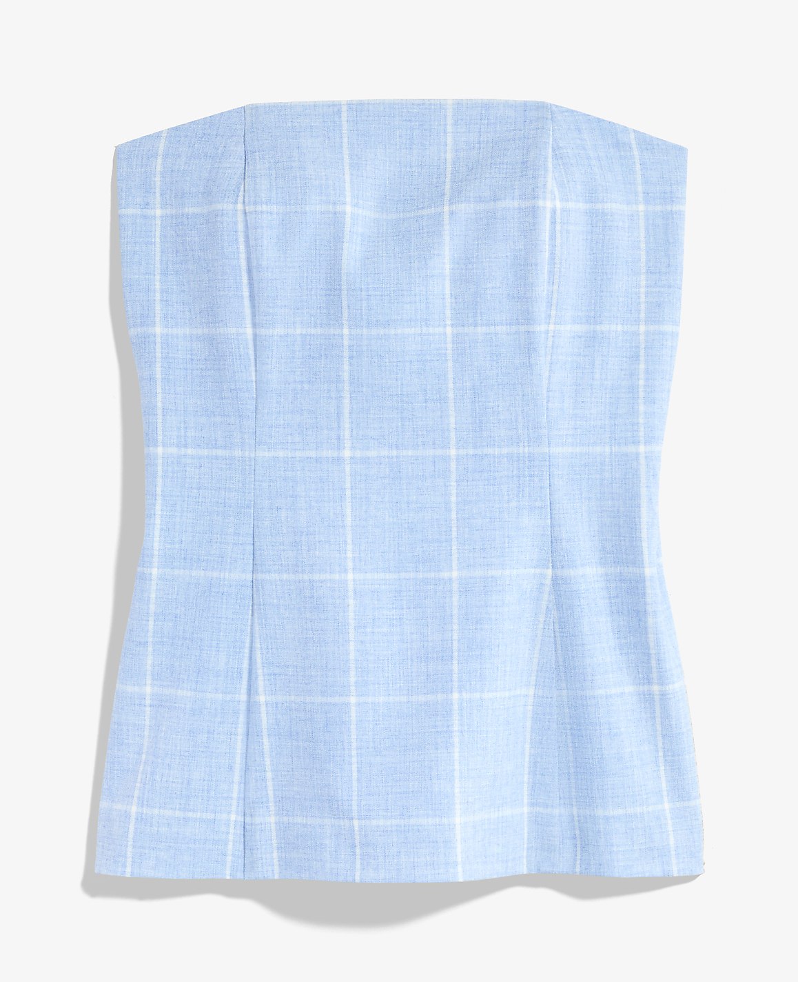 Petite Windowpane Strapless Top