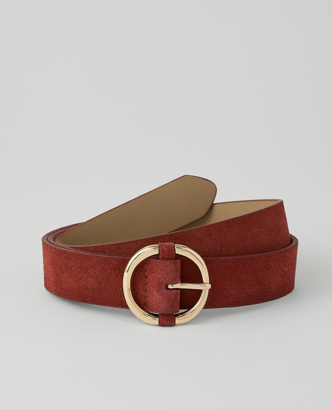 Suede Round Buckle Belt
