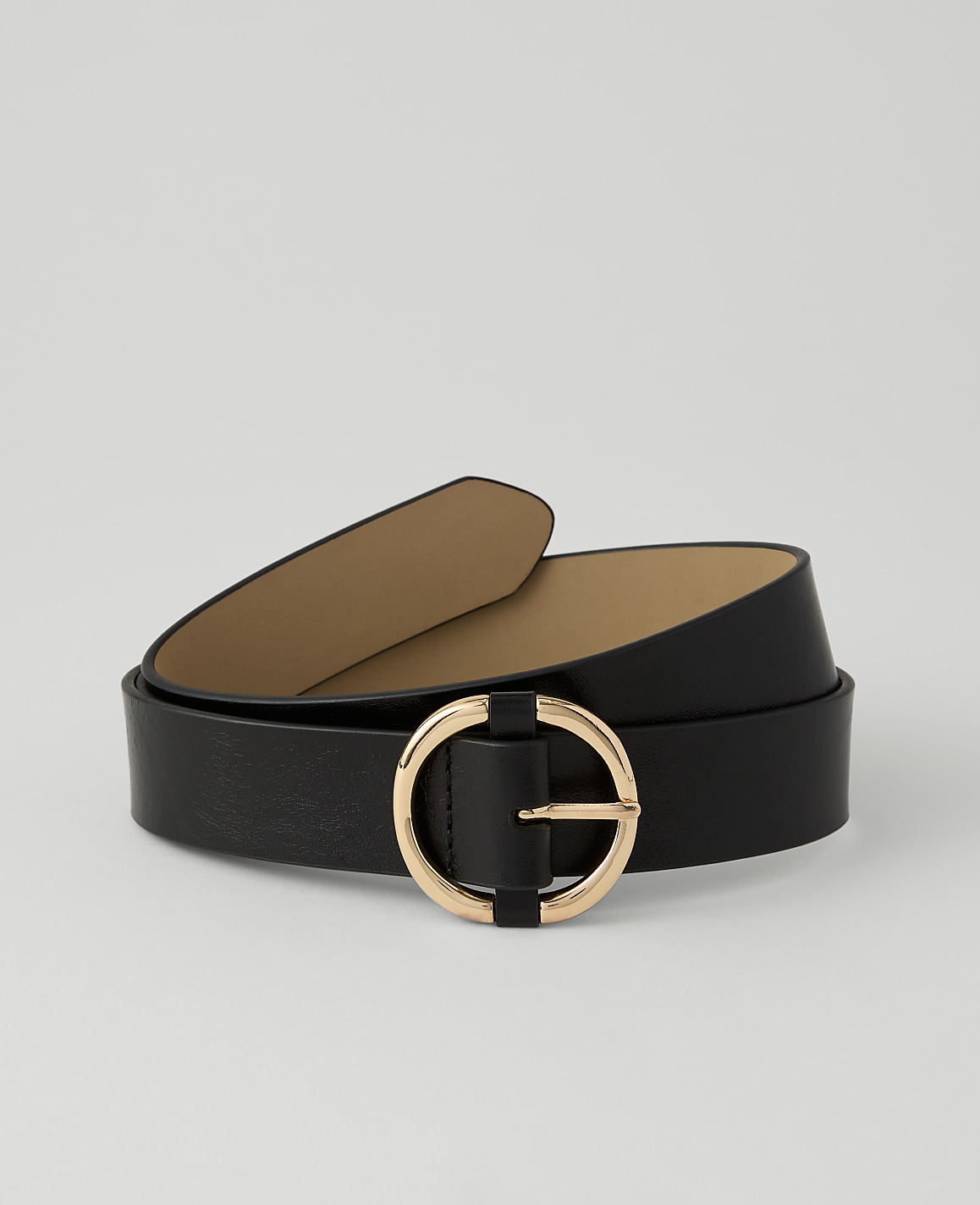 Leather Round Buckle Belt